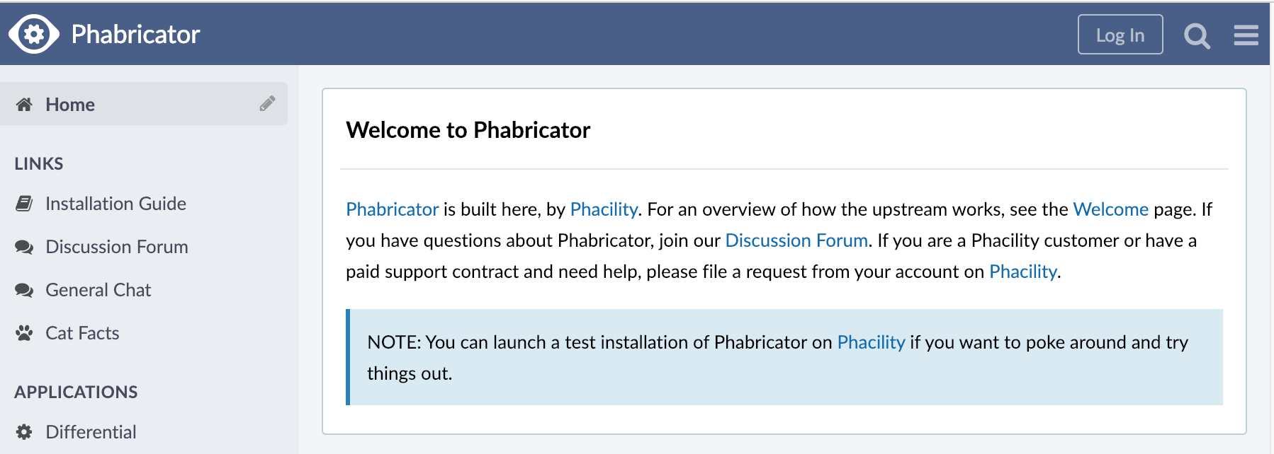 Log in to Phabricator
