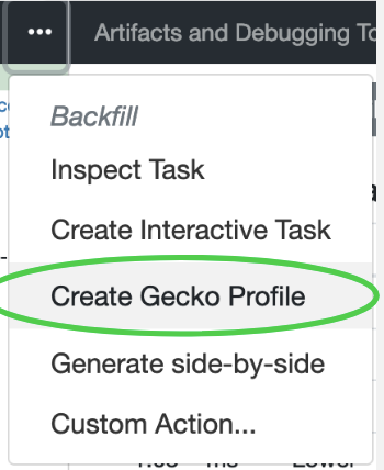 Creating a profile through the overflow menu