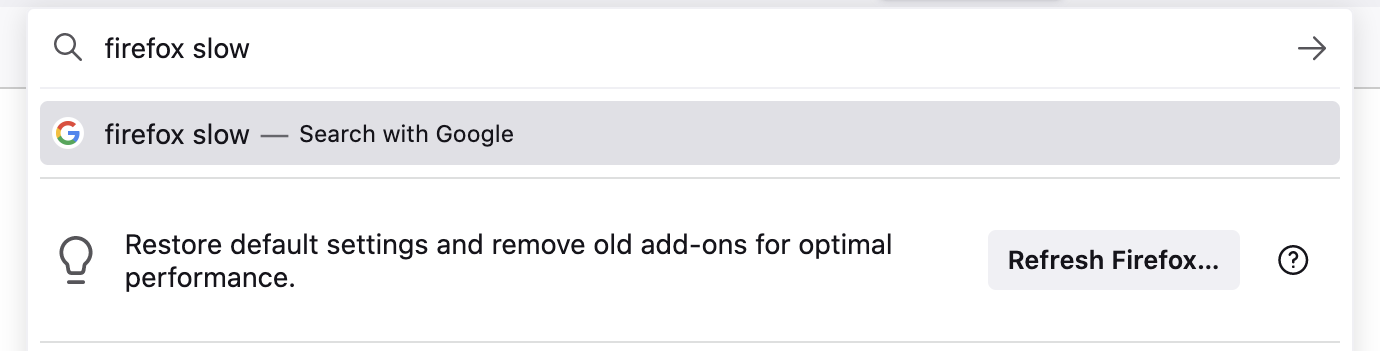 Image of the refresh intervention result with text "Restore default settings and remove old add-ons for optimal performance"