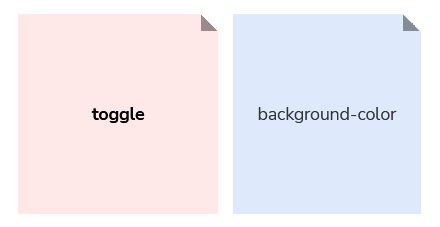 Example showing "toggle" as the 'Component' part of the "toggle-background-color" token