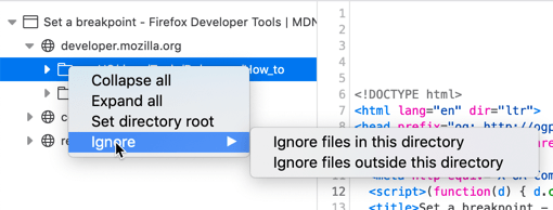 Screenshot showing context menu options for folders in the source list pane