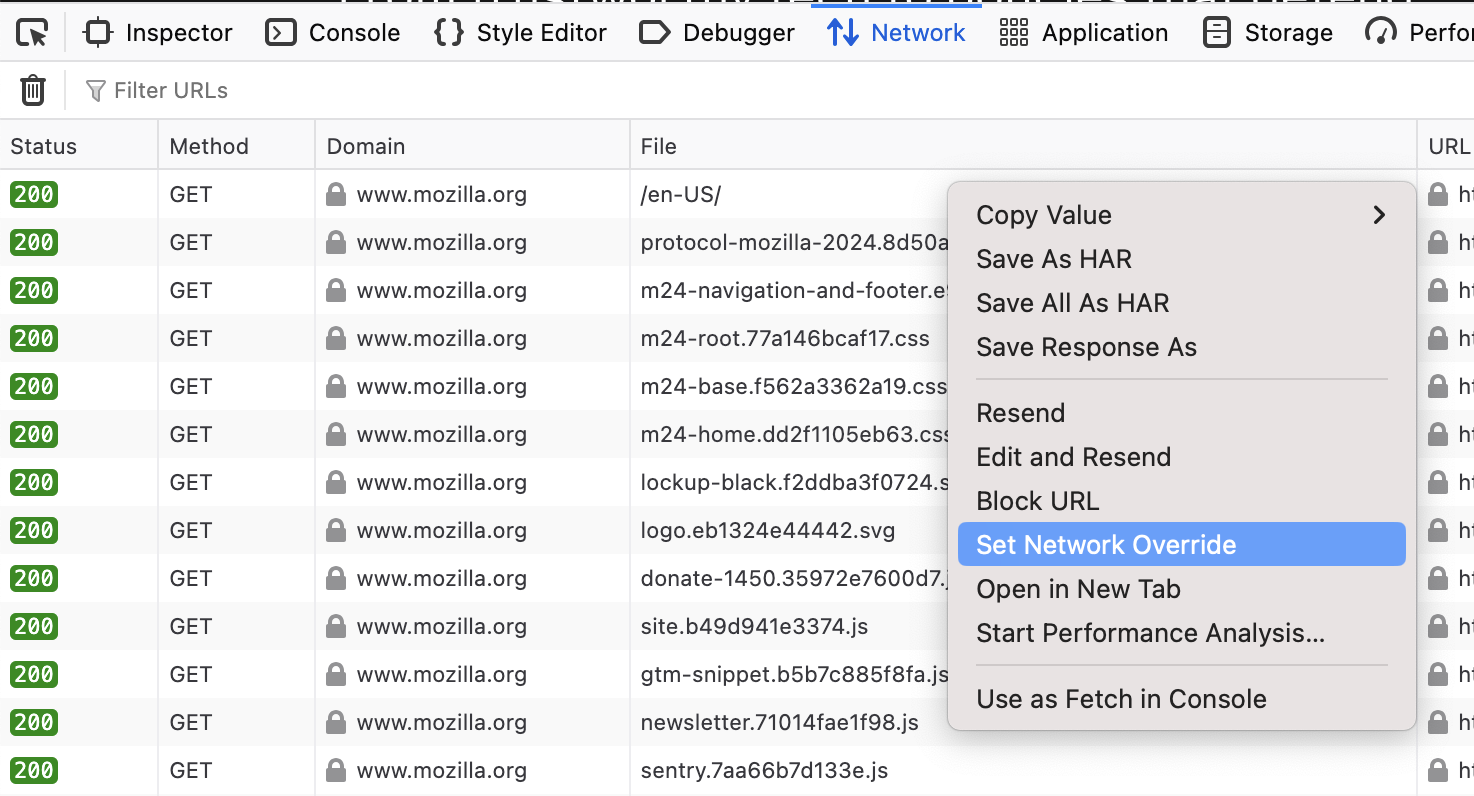 Set a Network Override in the Network Monitor